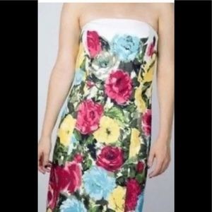 Ann Taylor loft size 6 floral strapless dress.‎ Nwot